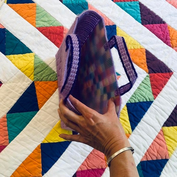 Multicolor‎ Colorblock Handcrafted Purse - Picture 8 of 8